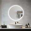 Keenware KBM-360 Midas Specchio Bagno LED Rotondo 60 Cm - Cornice Ottone Spazzolato Con Antiappannante