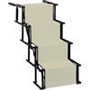 Homewell Rampa per cani da auto, pieghevole, portata fino a 70 kg, facile da riporre, scale per cani con gradini regolabili, per cani piccoli, medi, grandi cani e malati, vecchi cani (beige)
