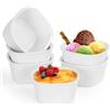 FoiiLiio 6x stampi per soufflé,210 ml Pirottini in Ceramica,Mini Ciotole in Porcellana per Creme Brulè,ciotole in ceramica per creme brulee,Resistenti al Forno,Bianco,Quadrato