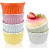 Comzantor Pirofila da Forno, 6 Pirottini Stampi per Ceramica, Mini Cocotte per Friggitrice ad Aria, Stampo Muffin, Cocotte da per Budino, Soufflé, Gelati e Salse, per Forno ad Aria, Microonde