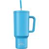 CCN Borraccia con Cannuccia, tazza termica da 1,2 l, mantiene il calore per 10 ore e si raffredda per 34 ore, thermos senza BPA, bicchiere in acciaio inox, impermeabile al 100%, Blu Cielo
