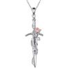 ONEFINITY Collana con spada, in argento Sterling 925, con spada di rosa medievale