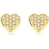 Monde Petit Mondepetit - Orecchini ragazza Cuore Zircone Oro Giallo 9K - Scatola Regalo - Certificato di garanzia