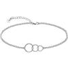 CHIC & ARTSY Braccialetti alla caviglia in argento sterling 925 con 3 cerchi, catena per piedi estiva regolabile, catena per piedi da spiaggia per donna