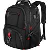 MATEIN Zaino Uomo Grande 50L, Zaino Porta PC 17 Pollici Zaini Lavoro Uomo Zaino Capiente, Impermeabile Zaino per PC Portatile Laptop Computer Notebook Viaggio Ufficio Scuola Università, Nero