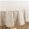 Elrene Home Fashions Tovaglia in vinile per interni ed esterni con retro in flanella, 152,4 x 213,4 cm, ovale, naturale