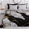 PETTI Artigiani Italiani - Copriletto Matrimoniale Primavera Estate, Coperta Leggera Matrimoniale, Lenzuola Copri Letto, Marmo Bianco Nero, 100% Made in Italy