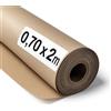 OFITURIA Carta Imballaggio Kraft Marrone 70 g/m² - Rotolo 0,70×2 m - Confezione da 6 Rotoli - Carta da Imballaggio e Carta da Pacchi, Fai-da-Te e Progetti Creativi - Idonea per Uso Alimentare