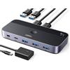 UGREEN Switch KVM USB 3.0 a 4 Porte per 2 PC 2 In 4 Out 5 Gbps Switcher per Tastiera Mouse Stampante Hard Disk Scanner con Controllo da Tavolo e 2 Cavi 3.0 Inclusi