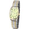 JewelryWe Coppia di orologi analogici al quarzo coppia orologio da polso classico rettangolare elastico in lega braccialetto partner amicizia con numeri romani/quadrante digitale oro/argento, 3-oro