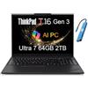 Lenovo ThinkPad T16 Gen 3 Business Laptop (16 FHD+, Intel Core Ultra 7 155U (>i7-13700H), 64GB RAM, 2TB SSD), webcam 5MP, retroilluminato, impronte digitali, Ethernet, Wi-Fi 6E, IST HUB, Win 11 Pro,