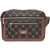 COVERI COLLECTION Borsa Donna Spallaccia Francesina in Ecopelle Stampa Personalizzata Multitasche Tracolla Regolabile in tessuto Personalizzato Coveri. (MARRONE)