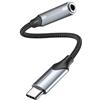 Watio Wave Adattatore - Adattatore audio jack 3.5 a usb-c 1 metro grigio compatibile con dispositivi moderni, materiale durevole. *