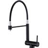 BuntHaus Rubinetto da Cucina Pieghevole, Miscelatore da Cucina Sottofinestra Pieghevole, Miscelatore per Lavello da Cucina Girevole a 360° in Acciaio Inox 304 (Nero Opaco)