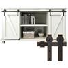 ETIASQSA Kit hardware per porta scorrevole da 152 cm, super mini, per porta TV a doppia porta, piccoli armadi, gancio a forma di J