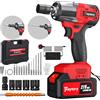 7Sevenjokers 21V Avvitatore a Impulsi Brushless,Chiave Elettrica 3 in 1,3400RPM,550Nm Professional 1/2''Elevata Avvitatori a Massa Battente, Batteria 4.0Ah, 4 Bussola,12 Punte, Avvitatore Batteria per Auto Casa