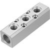 PATIKIL Collettore d'Aria, 3 Vie 5 Porte Uscita 1/4 Porta Uscita 1/2 Collettore d'Aria Alluminio Blocchetto Collettore d'Aria Inline Divisore Raccordo Distribuzione Compressore, Argento