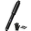 Qingning Spazzola Termica 38mm, Thermal Brush con Display Digitale LCD 120-200 ℃, Spazzola Arricciacapelli per Capelli Ricci, Spazzola Rotonda Spazzola Lisciante per Capelli Lunghi e Corti (Nero)