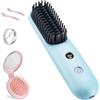 STUDLLY Spazzola lisciante per capelli senza fili, portatile, da viaggio, agli ioni negativi, riscaldamento rapido, pettine caldo per donne, con USB-C ricaricabile, in ceramica, anti-scottatura, pieghevole,