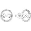 s.Oliver Orecchini a bottone in argento Sterling 925 da donna, con zirconi sintetici, argento, forniti in confezione regalo per gioielli