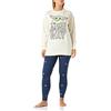 CERDÁ LIFE'S LITTLE MOMENTS Pigiama da Donna Invernale di Baby Yoda [The Mandalorian], 100% in Cotone con Maglia a Maniche Lunghe e Pantalone Lungo Set, Bianco, S