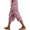 Generic Pantaloni di lino da donna modellanti in vita per donna pantaloni da salotto culottes pantaloncini da donna UK pantaloni casual per UK Petite Capri Pantaloni Palazzo da donna cargo alti neri svasati