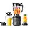 nutribullet SmartSense Mixer Combo NBF550DG, Frullatore con 5 Velocità Variabili, Funzione Pulse, Bicchiere da 900ml e da 700ml con Manico, Ciclo Automatico Intelligente, Coperchio To-Go, 1500W, Nero