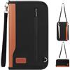EPROICKS Portafoglio da Viaggio Porta Passaporto, Porta Documenti da Viaggio Famiglia RFID Portafoglio Organizer per Carte Credito, Carte D'Imbarco, Biglietti Aerei (Marrone+Nero)