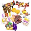 Zhongren Set di 80 pezzi per barbecue, set da gioco per barbecue, set da gioco per barbecue, utensili da cucina, giocattoli di ruolo per bambini dai 3 anni in su, ragazzi e ragazze, regali di
