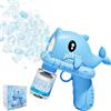 Fancysky Spara Bolle Elettrico, Fancysky Sparabolle di Sapone Bambini, con 150 Ml di Liquido a Bolle, Bubble Gun con Luce, Adatta per Matrimoni, Parchi, Viaggi, Bubble Machine Party (Delfino blu)