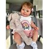 Zero Pam 50 CM Bebe Reborn Femmine Tutta In Silicone Maddie,Bambole Reborn Silicone Morbido Corpo Intero Con Un Dolce Sorriso, Bambole Femmine Realistiche Che Sembrano Vere