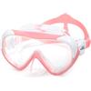 EXP VISION Occhiali da nuoto per bambini, maschera da nuoto a 180°, anti-appannamento, per bambini, con copertura nasale, a prova di perdite, lenti anti-shattered per ragazzi 4-15 (rosa scuro)