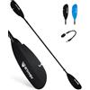Abahub Pagaia per Kayak Regolabile da 240 cm a 260 cm Pagaia da Pesca in Alluminio Doppia Pagaia con Guinzaglio per Kayak Pesca Gambo in Lega di Alluminio Lame in Plastica Nere