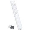 Neoreser Wireless Presenter, 2.4GHZ Presentatore Wireless Presenter Ricaricabile, Puntatore Presentatore Penna Telecomando Senza Fili, Telecomando Powerpoint per Aule, Ufficio, Riunioni (Bianco)