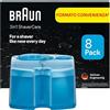 Braun Shavercare 3in1 Cartucce Originali per Stazione Smartcare, Pacco da 8 | Ricambio per il Centro di Pulizia Braun, Detergente Rasoio Elettrico Barba, Igienizza Regolabarba, Profumo Fresco di Limone