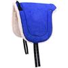 QHP Bareback Pad con pelliccia sintetica e manico (sangue caldo, blu cobalto