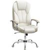 SONGMICS Ufficio, Scrivania, Gaming con Braccioli, Computer, Sedia Direzionale, Regolabile in Altezza, per Studio, Bianco Crema e Marrone Cammello OBG057W01, Poliuretano, 67 x 68 x (112-122) cm