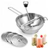 Volumoon Passaverdure, Macinino Manuale, Passaverdure Manuale Acciaio Inox, Facile Da Usare, Passaverdura con 3 Dischi, Versatile Passa Verdure per Frutta, Zuppe, Patate, Alimenti Bambini