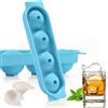 Quirlig Ghiaccio Stampo Silicone, 2 Pezzi 4 Rotondo Cubetti Ghiaccio con Coperchio, 4.5cm Grandi Formine Cubi Ghiaccio Silicone Ice Cube Tray per Birra Cocktail Whisky Vino Puree di Frutta Gelati - Blu
