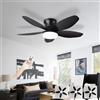 AQLEDY Ventilatore Pale Da Soffitto Con Luce E Telecomando, Silenzioso 5 Pale Lampadario Con Ventola, Dimmerabile LED Plafoniera Ventilatore Per Camera Da Letto, Cucina, Soggiorno-Black||36in