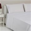 LARA MORADA - Set Completo Lenzuola Una Piazza E Mezza, Misura Francese, 100% Cotone, Made In Italy, Tinta Unita, Per Letto 1 Piazza E Mezza 140x200cm, Bianco
