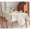 IlGruppone Tovaglia Antimacchia Idrorepellente Fantasia Rigata in Tutte Le Misure Antiscivolo Proteggi Tavolo Copritavolo A Righe Quadrata Rettangolare Cucina Salotto Interno Esterno - Riga Beige - 140x180Cm