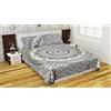 Yuvancrafts - Trapunta per letto singolo, motivo mandala indiano, con copripiumino e federa in stile bohémien, con lenzuolo e copripiumino (bianco e nero)