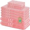 Lavea® Set di Asciugamani da 10 pezzi - 100% Spugna di Cotone - 4 Asciugamani Viso, 2 Teli doccia, 2 Asciugamani Ospiti, 2 Lavette - per Casa Hotel Spa - Rosa pastello