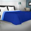 Viterbo Biancheria - Copriletto Matrimoniale Estivo e Primaverile Leggero, Trapunta Estiva Matrimoniale Double Face, Trapuntino 250x250cm Made in Italy (Matrimoniale (881), Blu/Royal)