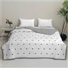 Chickwin Trapuntino Estivo Copriletto Matrimoniale Singolo, Reversibile Microfibra Comodo Leggero Coperta Trapunta Lavabile Cotone Trapuntato Coperta Camera da Letto (Cuore bianco,180x200cm)