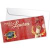 LINA OFFICINE GRAFICHE CREATIVE Biglietto di Auguri per Laurea con Busta, Design Elegante in Rosso e Oro, Spazio per Messaggio Personalizzato