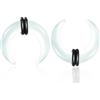 DOEARKO Septum Piercing Naso Anello Vetro Piercing Naso a Forma di C Buffalo Ferro di Cavallo con Neri O-Ring Conch Trago Helix Orecchino Nostril Cartilage Piercing Corpo Gioielli (Trasparente, 3mm)
