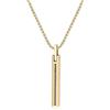 COAI Collana Uomo Acciaio Inossidabile, Collana Oro Uomo con Ciondolo Barra Rettangolare con Zirconi Neri 60cm