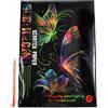 Pracht Creatives Hobby - Quadro graffiante Farfalla con Penna graffiante, 4 Pezzi, Si Illumina al Buio, Dimensioni Circa 28,5 x 21 cm, Quadri graffianti per Bambini e Adulti